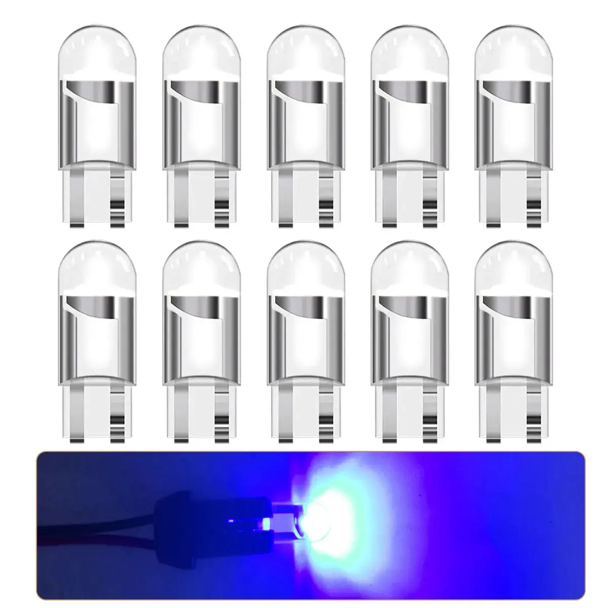 Simples Market 10-pack LED W5W T10 WY5W car bulbs for automotive reading clearance and turn signals