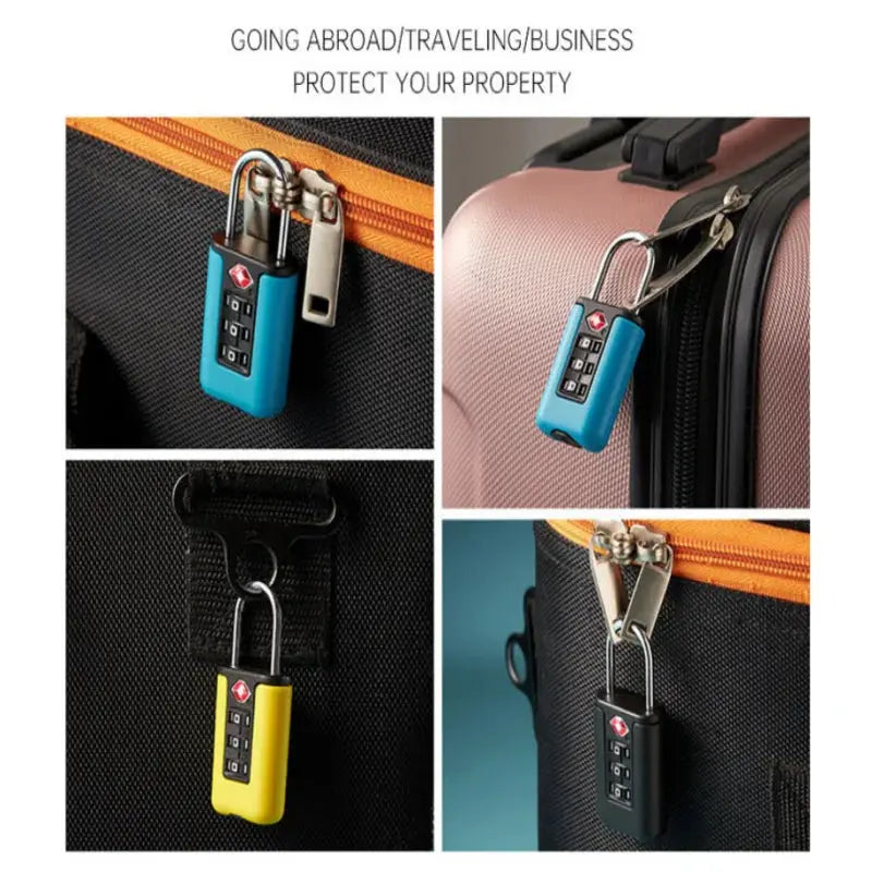 Approved Luggage Lock 3 Digit Combination Padlock for Travel Suitcases Black Security
