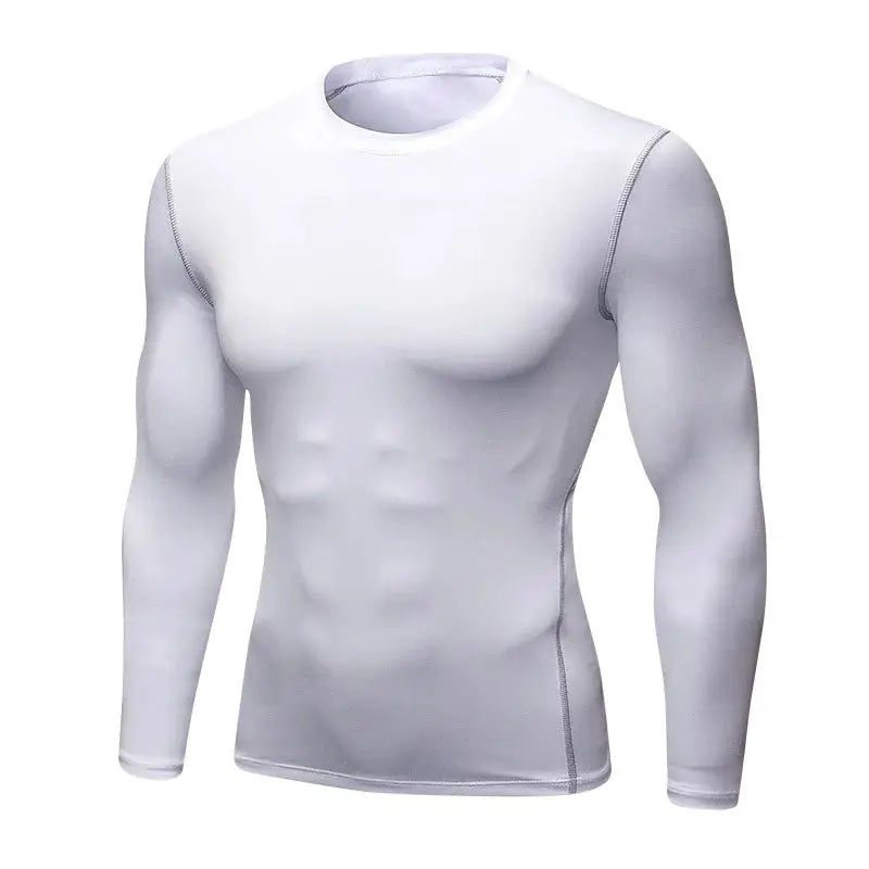 Men's Long Sleeve Thermal Underwear Top Thin Tight Fit Fast Dry Elastic Fitness Wear For Autumn And Winter