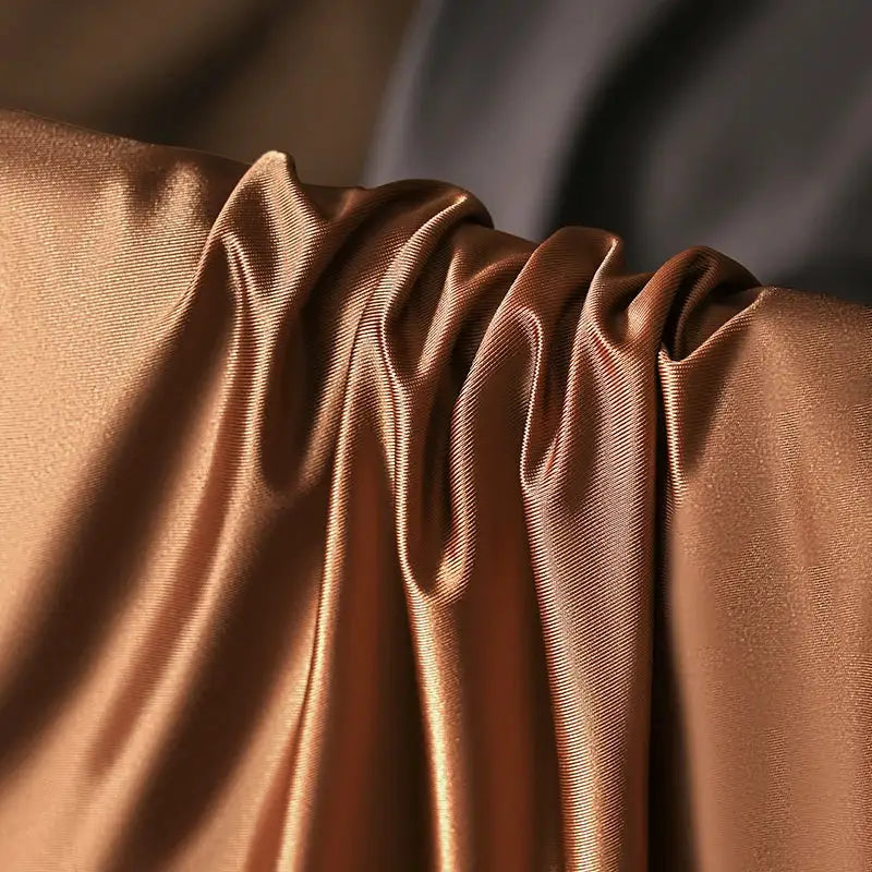 Men's boxer shorts ice silk underwear in brown satin fabric