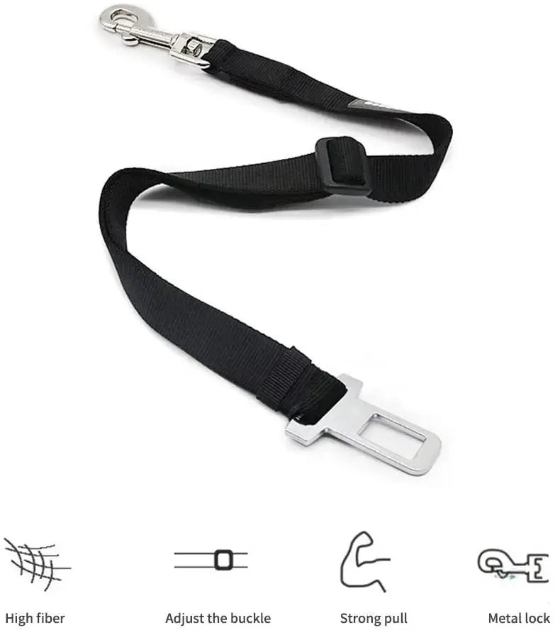 Adjustable Pet Car Seat Belt For Cats And Dogs Safe Vehicle Harness Lead Clip Secure Pet Restraint