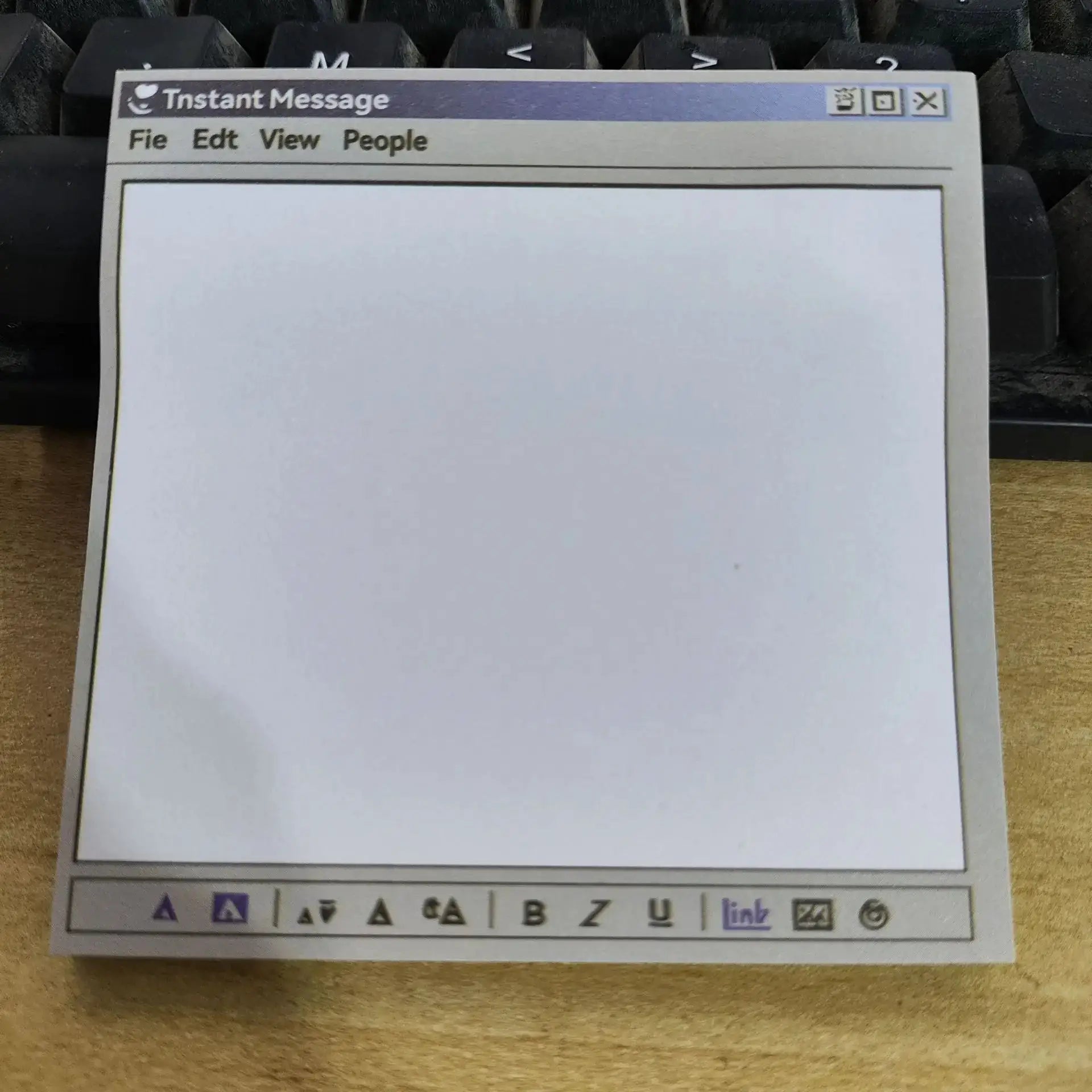 50-page retro computer drawing tools pattern notepad with a purple header and minimalist white pages