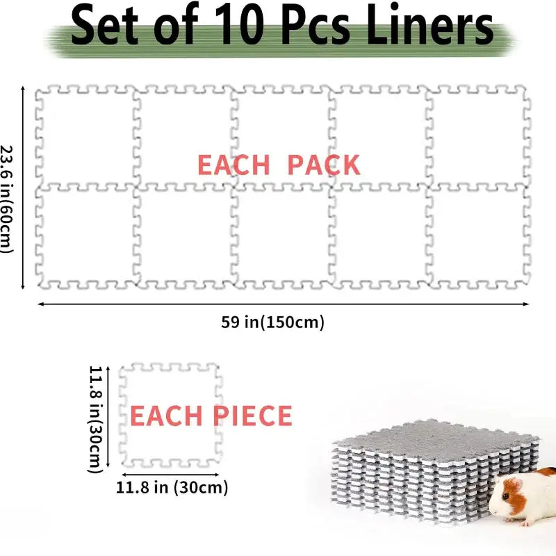 Simples Market 10-piece EVA foam interlocking pet mats, 30 cm squares, grey.
