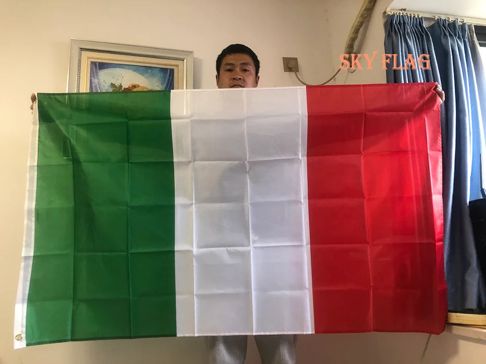 Italian Flag 90x150cm Polyester Hanging Flag For Festival Decor