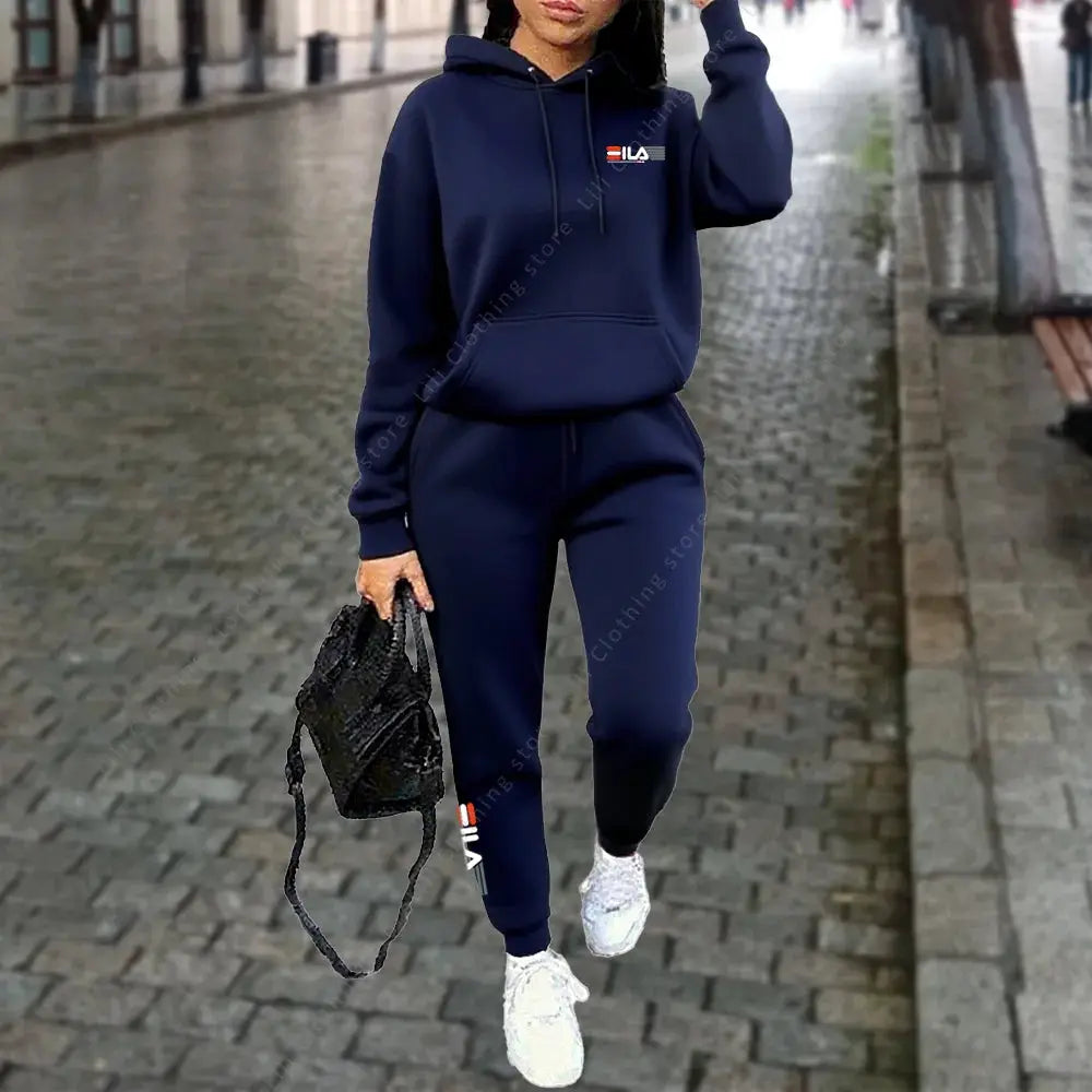 NovaFlex Womens Winter Fleece Tracksuit Two Piece Hoodie And Trousers Set Warmth And Stretchy Comfort For Streetwear