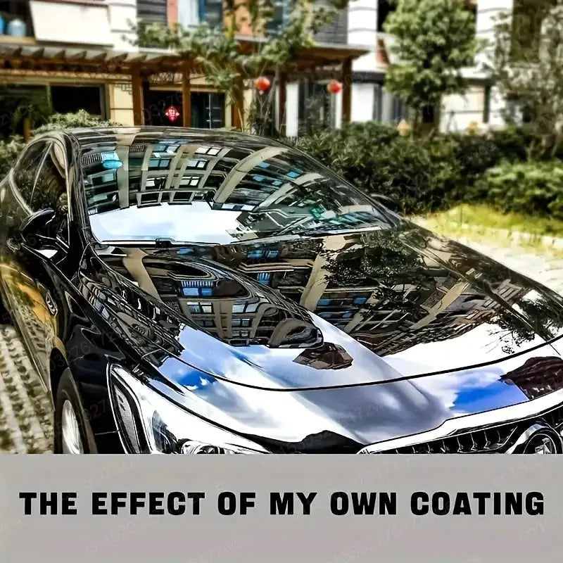 Ceramic nano polish wax for car paint coating on a glossy black car