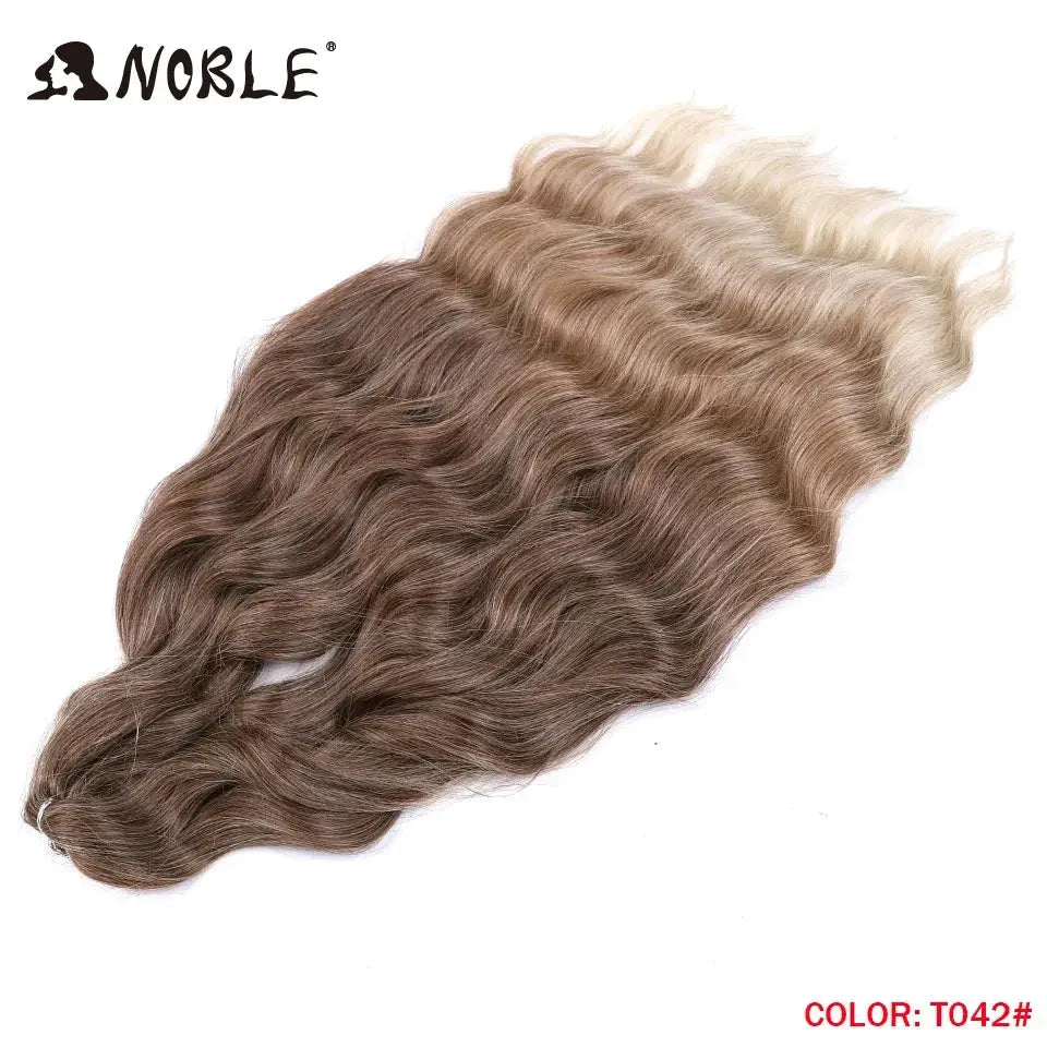 Noble Hair synthetic loose deep wave 24in braiding hair extensions in brown-to-blonde ombre