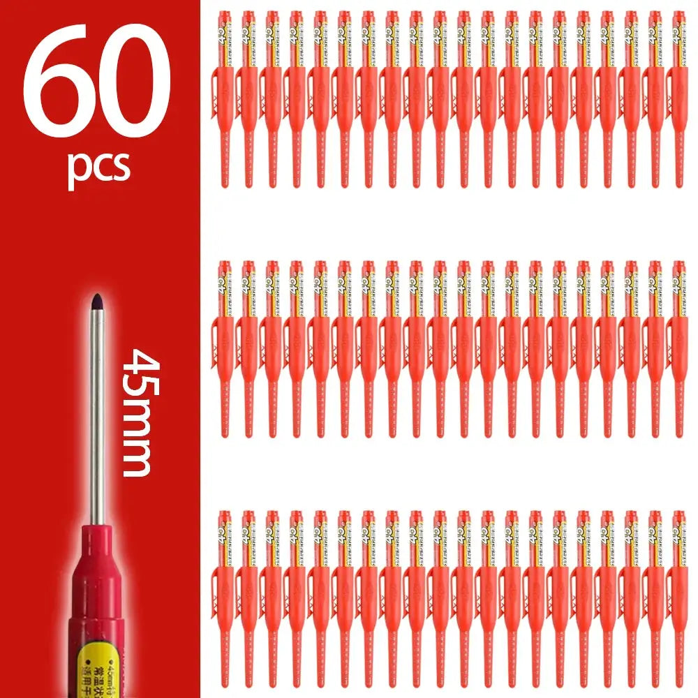 Simples Market 60-pc carpenter marker pen set, 45mm nib, red pens shown