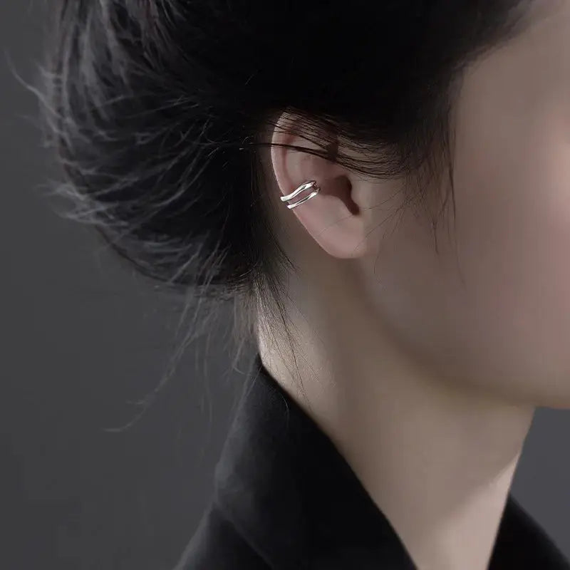 1Pc Ear Cuff Earring Non Piercing Double Layer Ear Clip For Women Fake Cartilage Simple Y2K Jewelry New