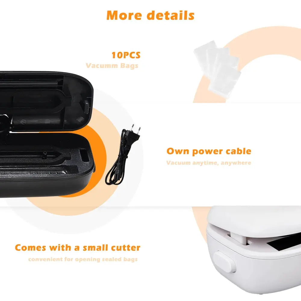 SaengQ Vacuum Sealer Packaging Machine CE Certified With Free 10 Pcs Vacuum Bags For Household Food Sealing
