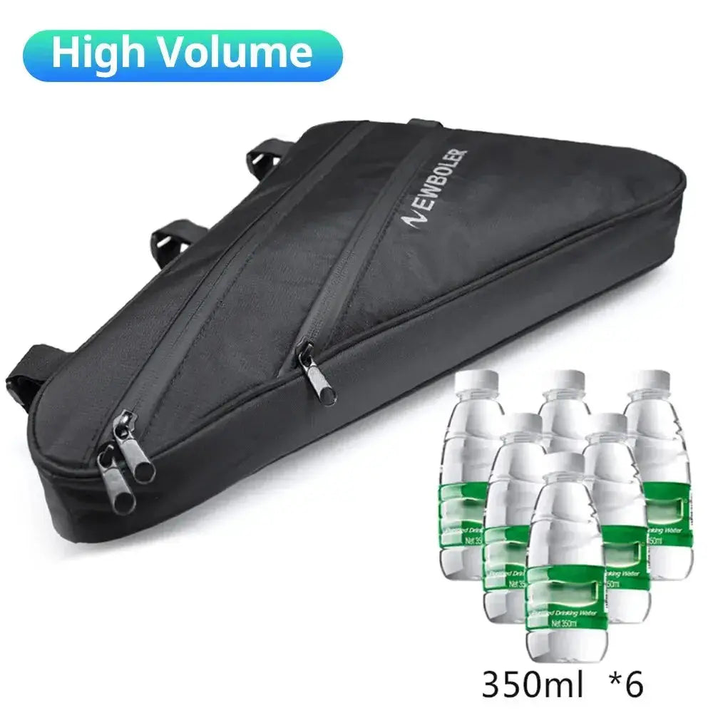Large Bicycle Triangle Bag Waterproof Frame Front Tube Bag For E Bikes And Bikes 17 Inch And Up