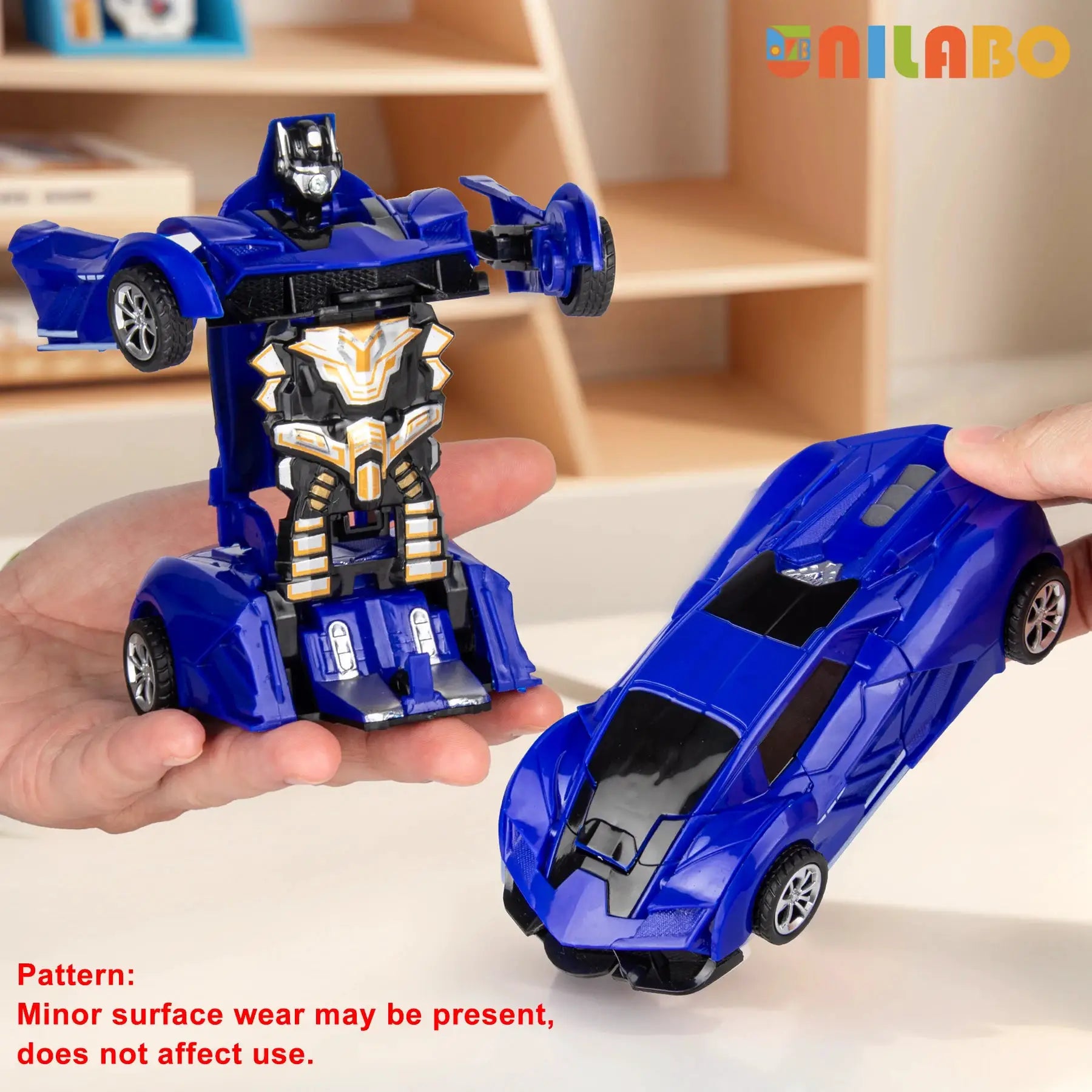 Transformable Robot Sports Car Toy No Batteries Educational Kids Gift Colorful Model Vehicle For Play Learning