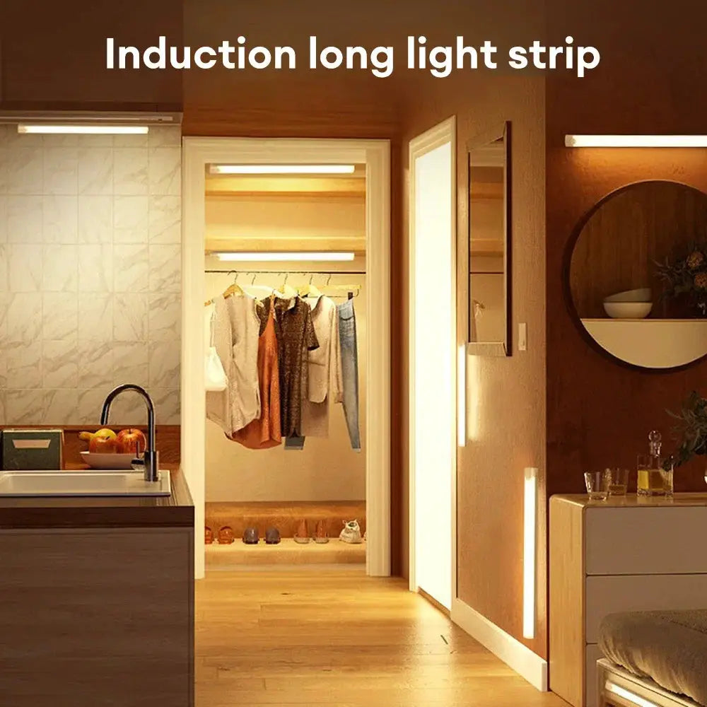 Motion Sensor Wireless LED Night Light USB Rechargeable For Cabinet Wardrobe Staircase Kitchen Backlight
