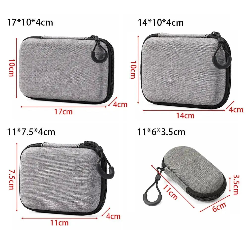 NovaGuard EVA Storage Bag Pouch Compact Zipper Case For AirPods Earphones Phones And Charging Cables