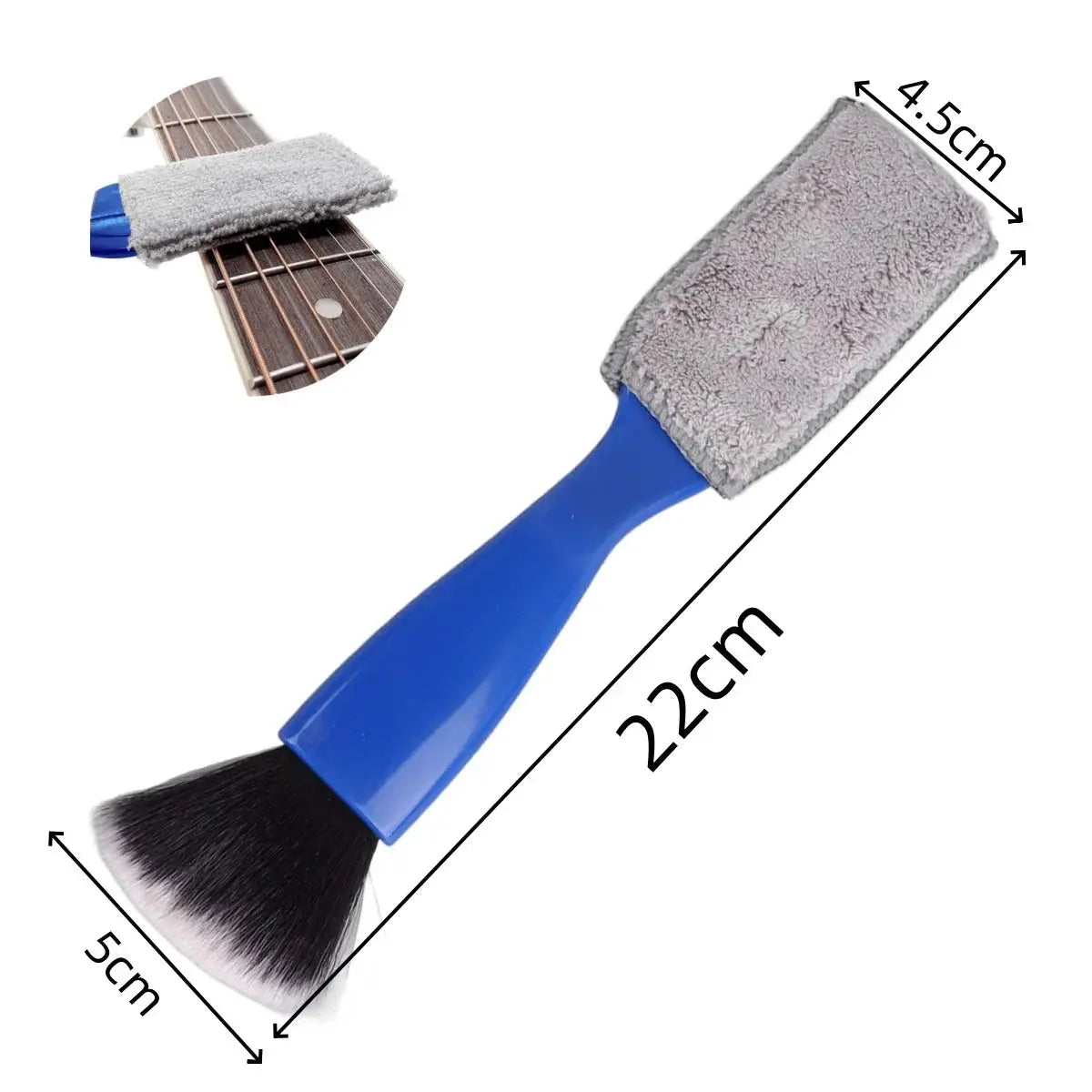 Double Head Guitar Cleaning Brush for Strings and Fretboard Care, Dust and Rust Prevention, Instrument Cleaning Tool