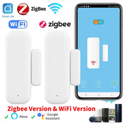 Set of 3 white Tuya WiFi ZigBee door/window contact sensors for Smart Life; compatible with Alexa and Google Assistant