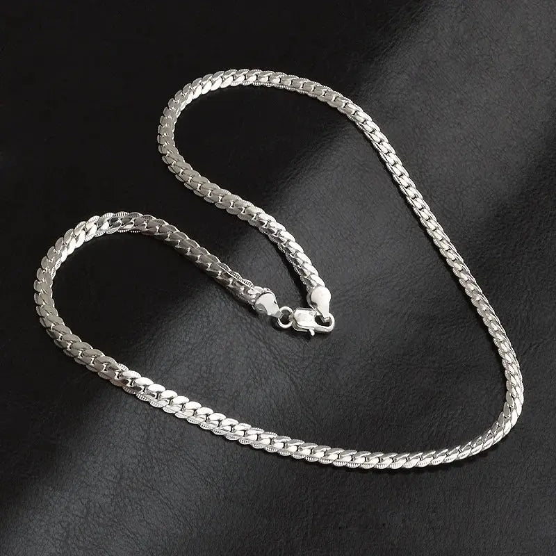 Adjustable 20 To 60cm 5mm Silver Color Necklace Chain Unisex Luxury Brand Design For Women Men Fashion Jewelry Wedding
