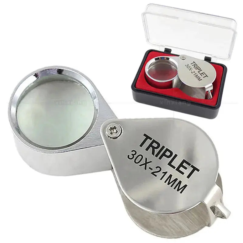 Adjustable 10x 20x 30x Magnifying Glass With 21mm Metal Foldable Lens For Jewelry Identification And Label Reading