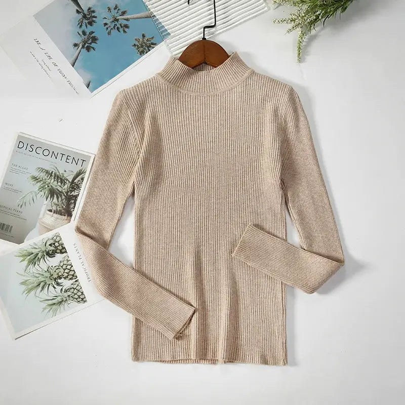 EverSoft Women Turtleneck Knitted Sweater Soft Cashmere Blend For Cozy Warmth In Autumn And Winter