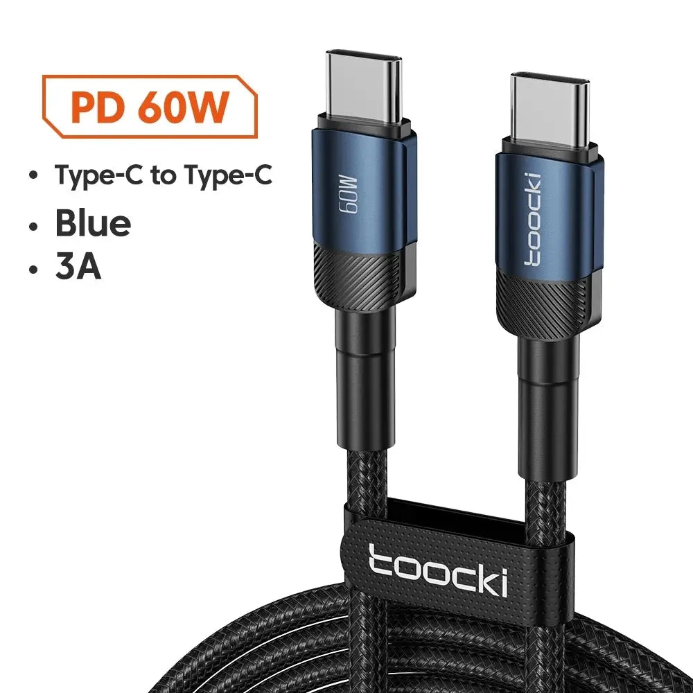 Toocki 100W USB C To USB C Cable PD 3.0 Quick Charge 4.0 Fast Charging And High Speed Data Transfer