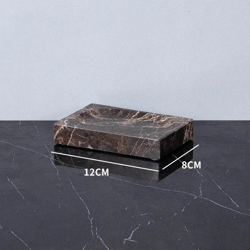 Emperador Dark marble bathroom soap dish, brown luxury accessory