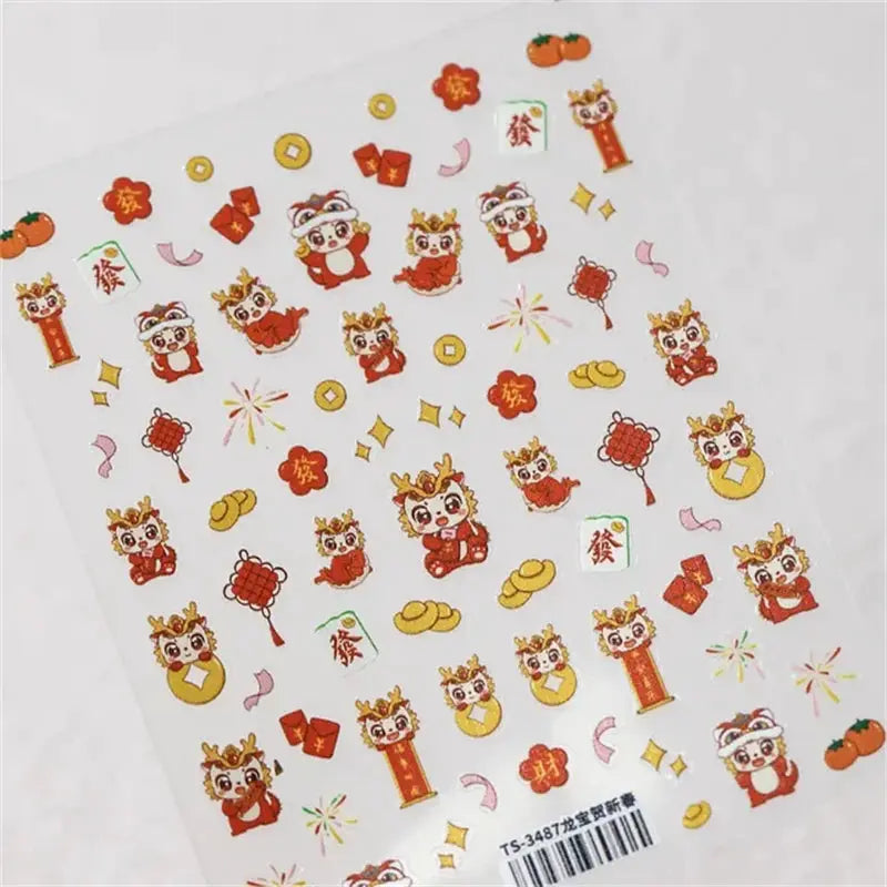 Jellyfish nail art stickers sheet by Simples Market, 5D kawaii self-adhesive decals for manicure