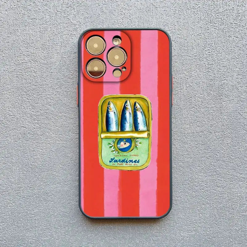 Sardines Color Fish Phone Case Shockproof Semi Wrapped Protection for iPhone 11 12 13 14 15 16 17 Pro Max