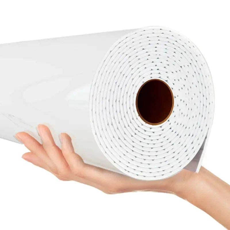 Marble foam self-adhesive wallpaper roll by Simples Market, white and waterproof.