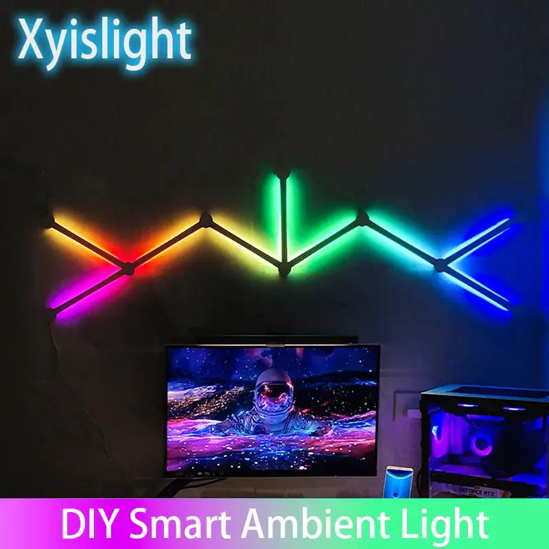 Simples Market Splicing Light RGB smart wall light with rainbow LED segments for esports room and bedroom decor