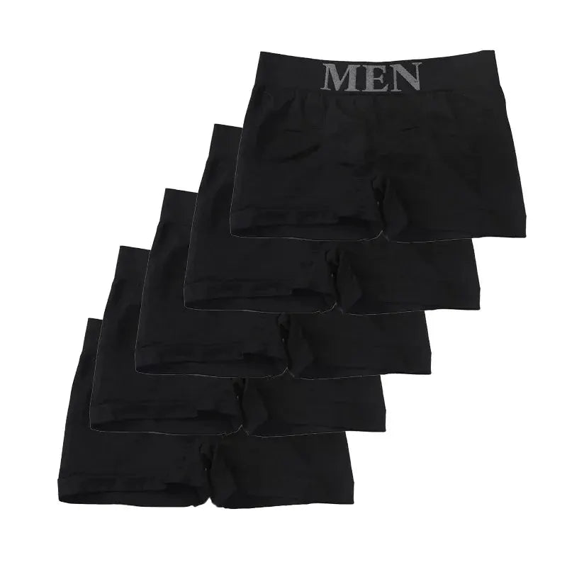 5 Pack Men's Boxer Briefs High Elastic Breathable Underwear Soft Stretch Fabric Plain Color