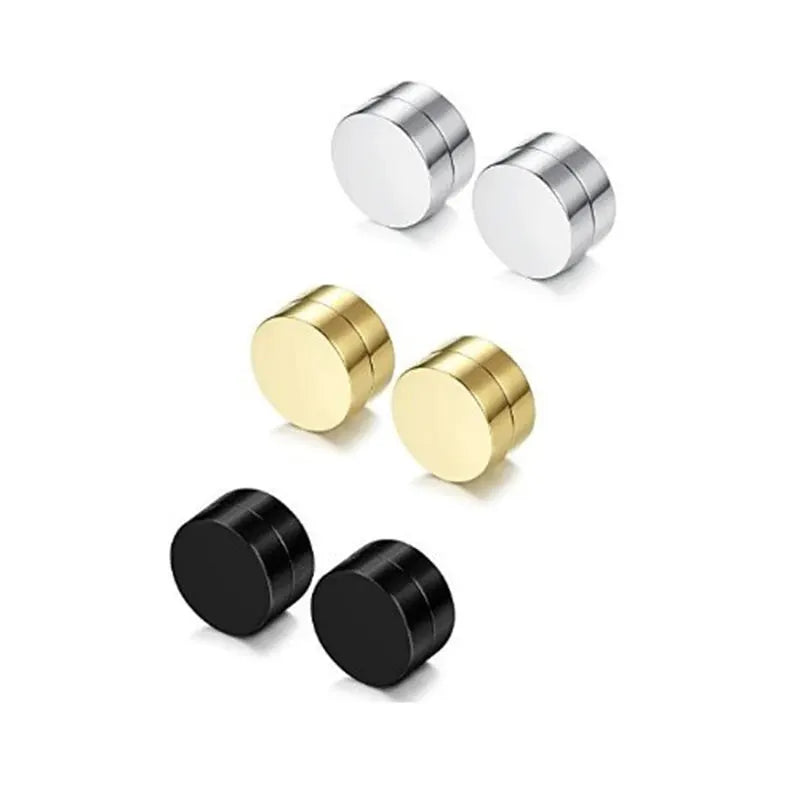Mens Magnetic Stainless Steel Hip Hop False Earrings Personalized Non Piercing Accessory