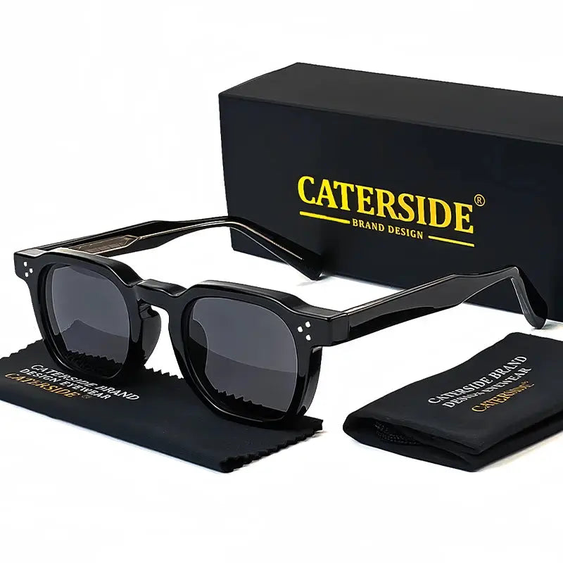 Caterside Fashion Unisex Small Frame Square Sunglasses Personalized Design With UV400 Lenses
