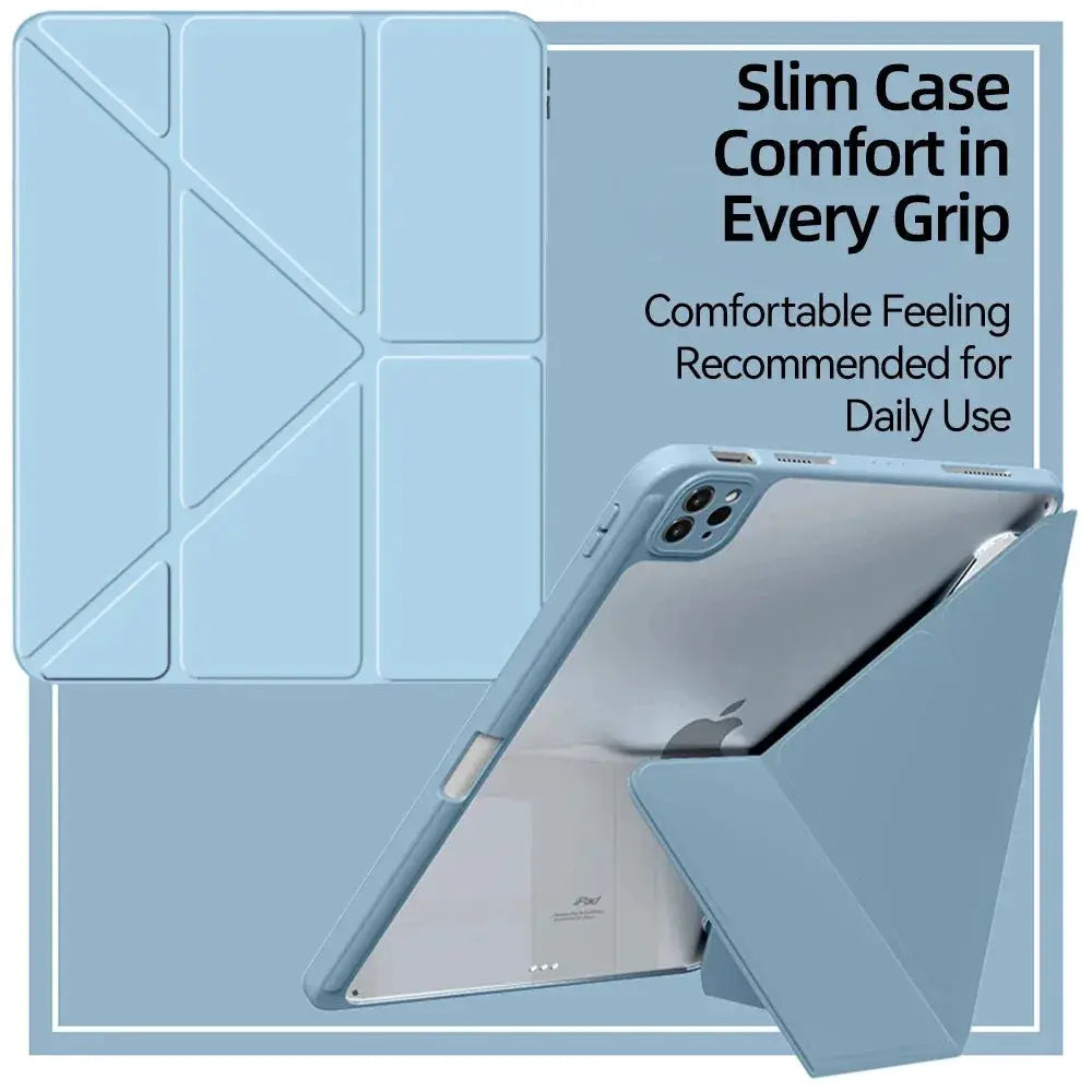 NovaGuard iPad Pro Case for 11 and 12.9 Inch Crystal Clear Back with Pencil Holder and TPU Protection