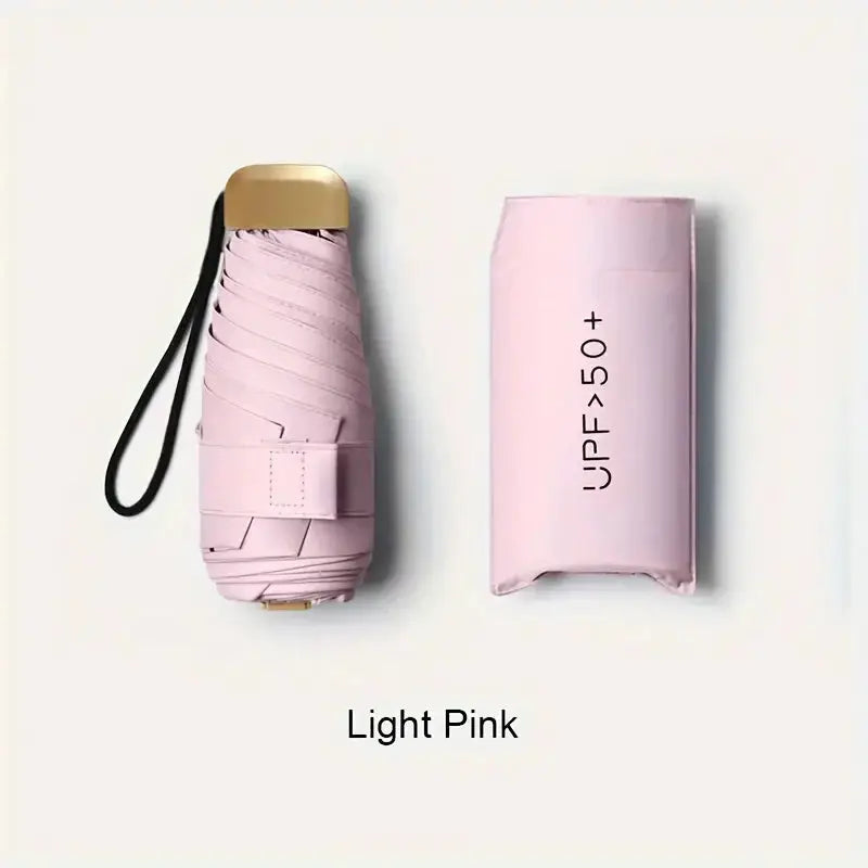 Ultra Light UV Protection Umbrella Compact Foldable Design Stainless Steel Handle For Sun And Rain 190T Canopy