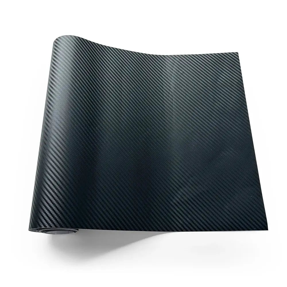 9D carbon fiber car vinyl wrap roll, glossy black, self-adhesive anti-scratch film