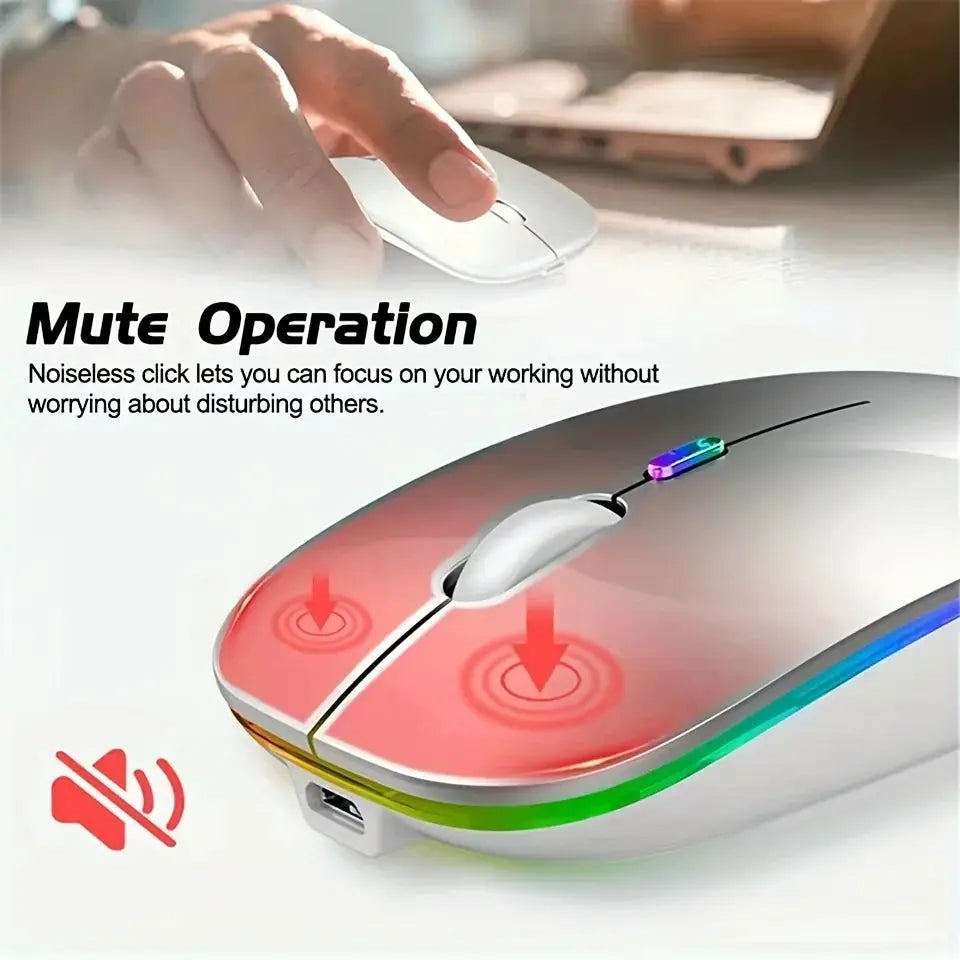 NovaPulse Wireless Gaming Mouse With 2.4GHz Bluetooth Rechargeable Quiet Ergonomic Backlit 1600 DPI For PC And Laptop