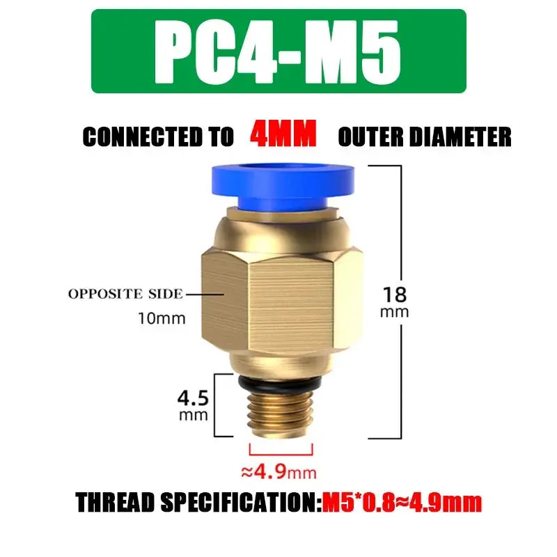 Pneumatic Fitting Air Connector Set PC4 PC6 PC8 PC10 PC12 Quick Connectors For 4 6 8 10 12 Mm Hose Fittings Inch Thread
