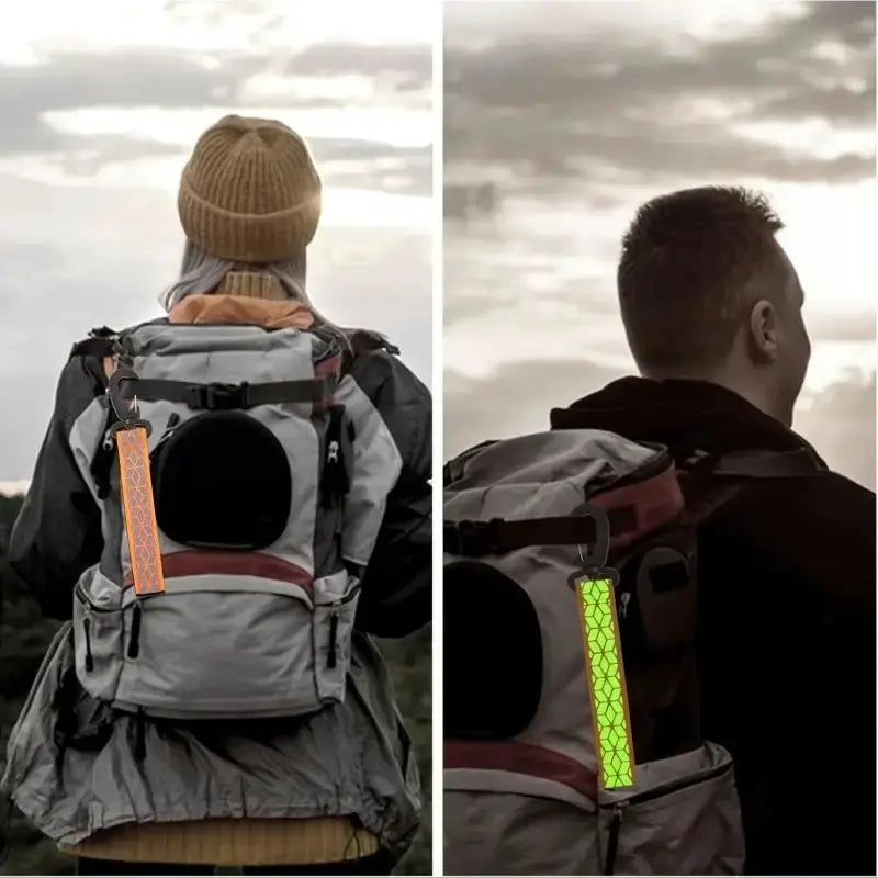 Reflective Straps Pendant Keychains 2Pcs For Outdoor Safety Night Running Cycling Backpack Lightweight Bright