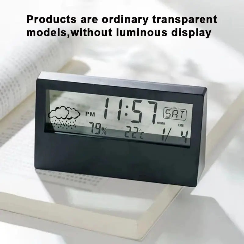 LED Thermometer And Thermo Hygrometer Clock Weather Station With Alarm