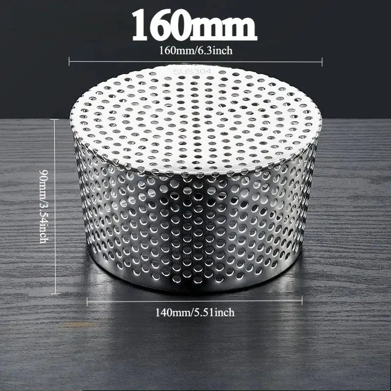 304 stainless steel floor drain insert, perforated cylindrical wall-side vent for courtyard drainage, Simples Market