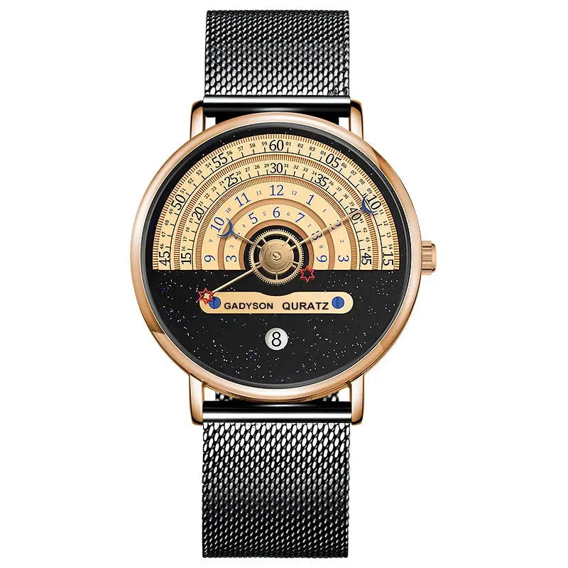 Mens Business Quartz Watch With Date Calendar Stainless Steel Strap Professional Style