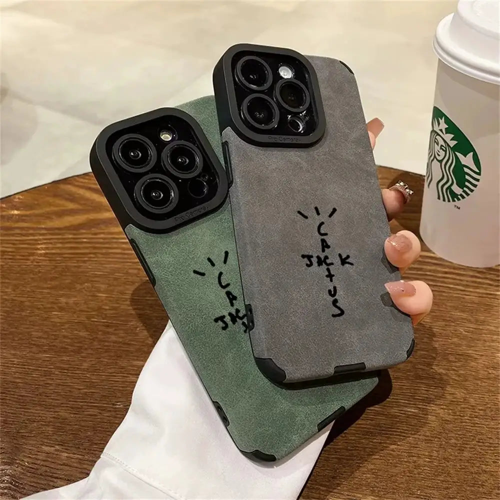 Hop Jack Flip Leather Phone Case For iPhone 16 15 14 Plus 13 12 11 Pro Max X XR XS Full Coverage PU Leather