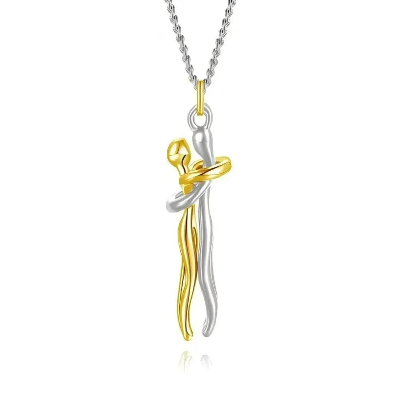 Two Tones Hug Necklace Detachable Mother And Child Pendant DIY Love Jewelry For Family And Special Occasions Gift