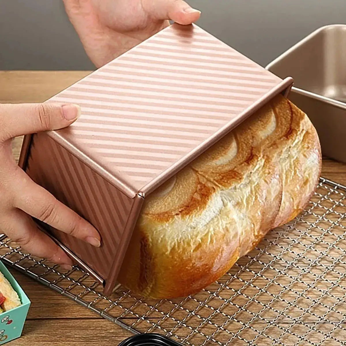 HomeBake Nonstick Toast Mold Pan With Lid Carbon Steel For Easy Release And Even Oven Baked Bread