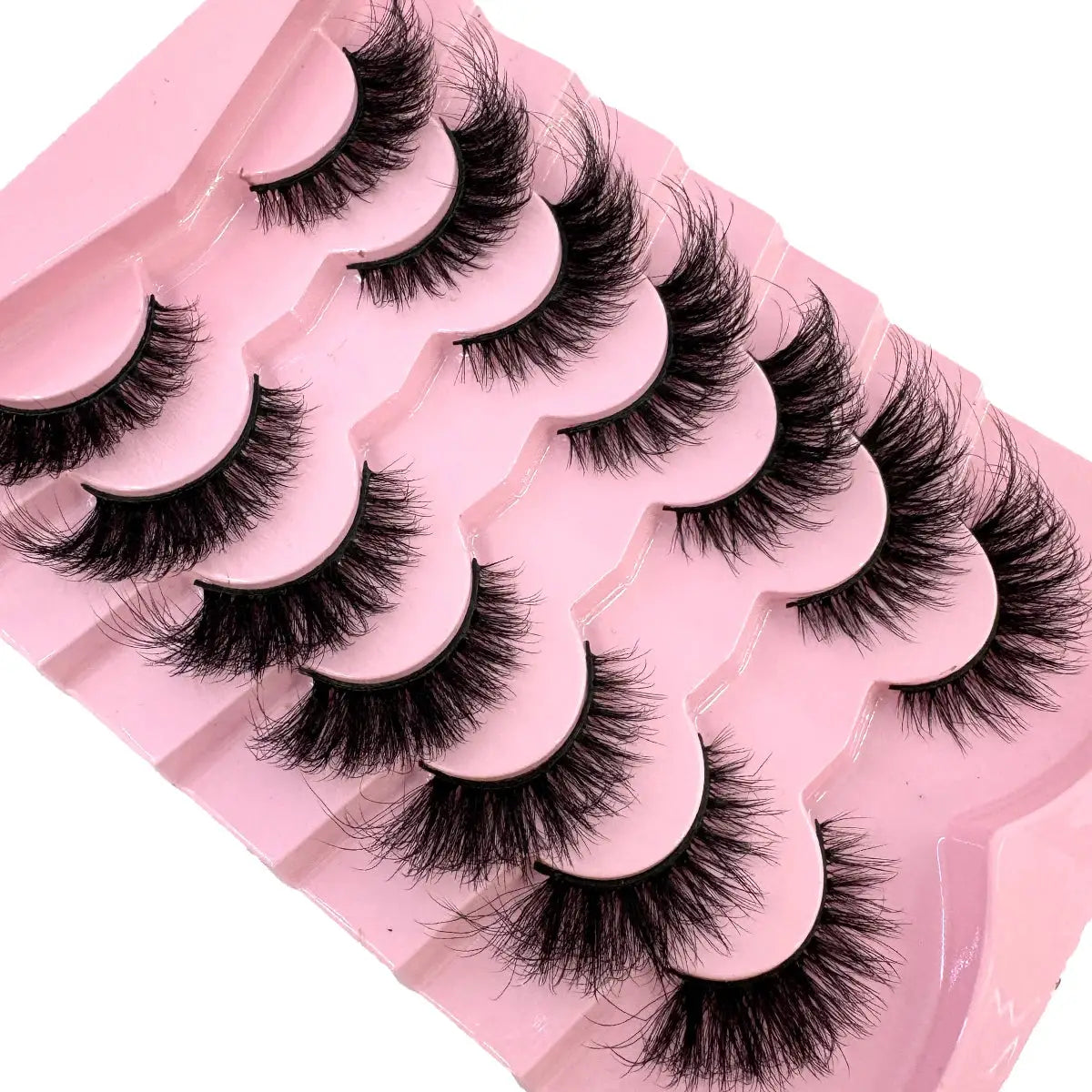 HBZGTLAD 7 Pair Faux Mink Lashes Fluffy Natural Look False Eyelashes Volume Wispy Crossed Thick Fox Eye Cat Eye