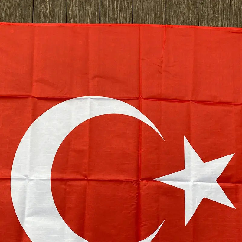 Turkish Flag Banner 90 by 150cm Durable Polyester for Events