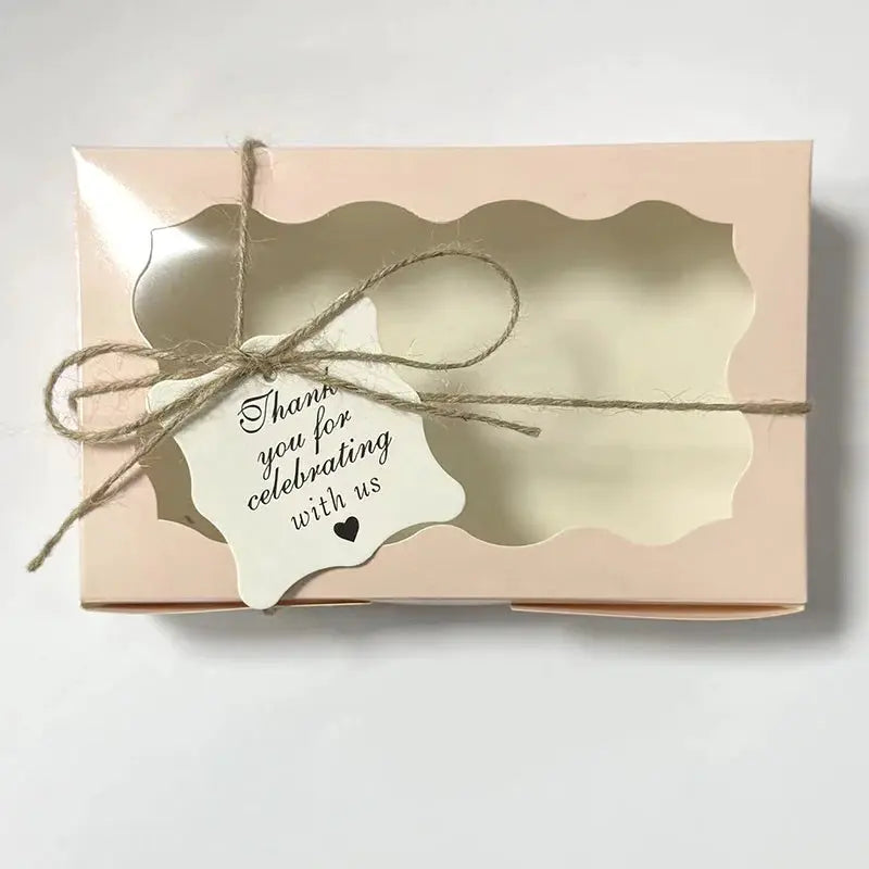 Kraft Paper Cake And Candy Boxes With Open Window Rectangle Gift Boxes For Wedding Jewelry Chocolates Packaging
