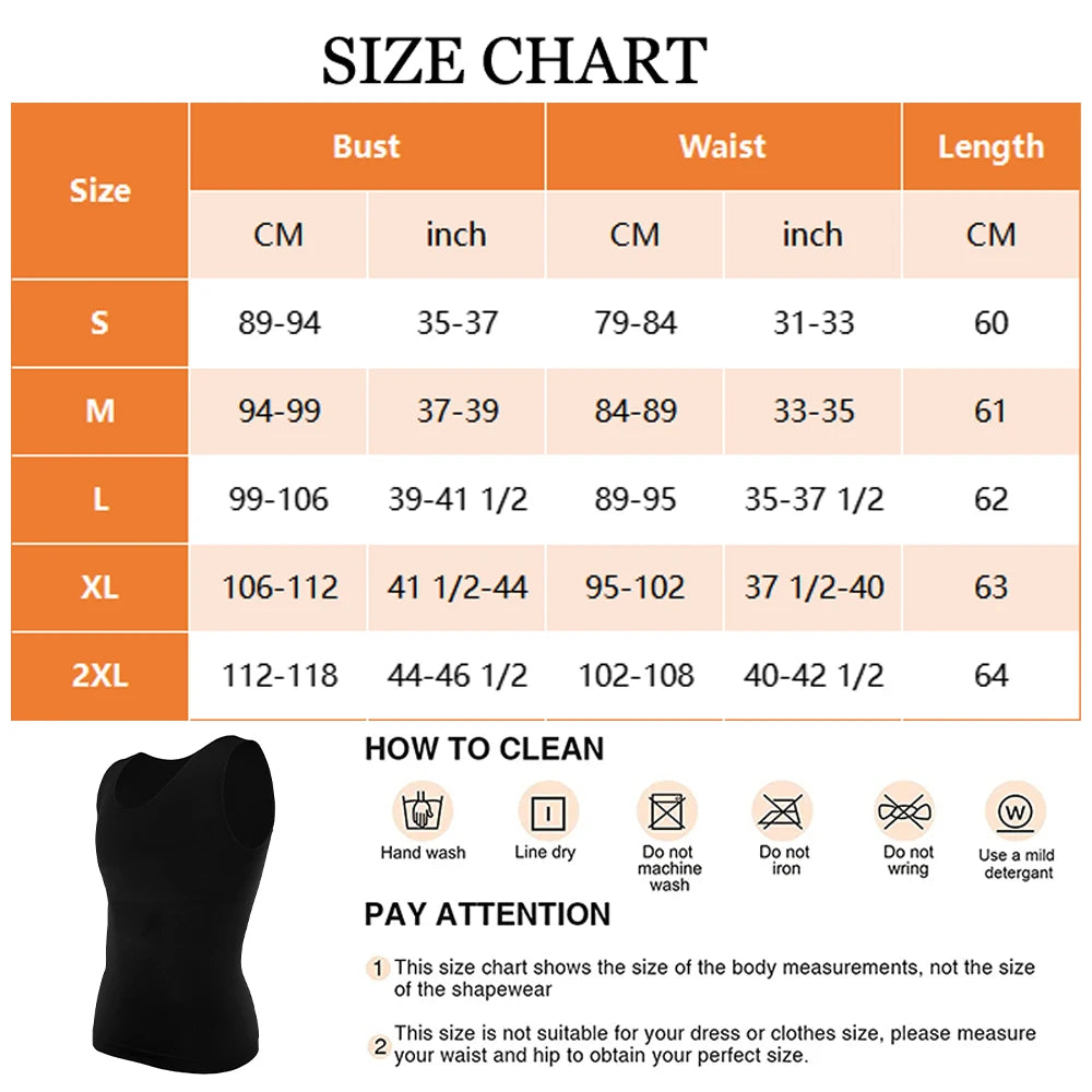 2-pack men's round-neck high-compression tummy-control body shaper tops in black by Simples Market