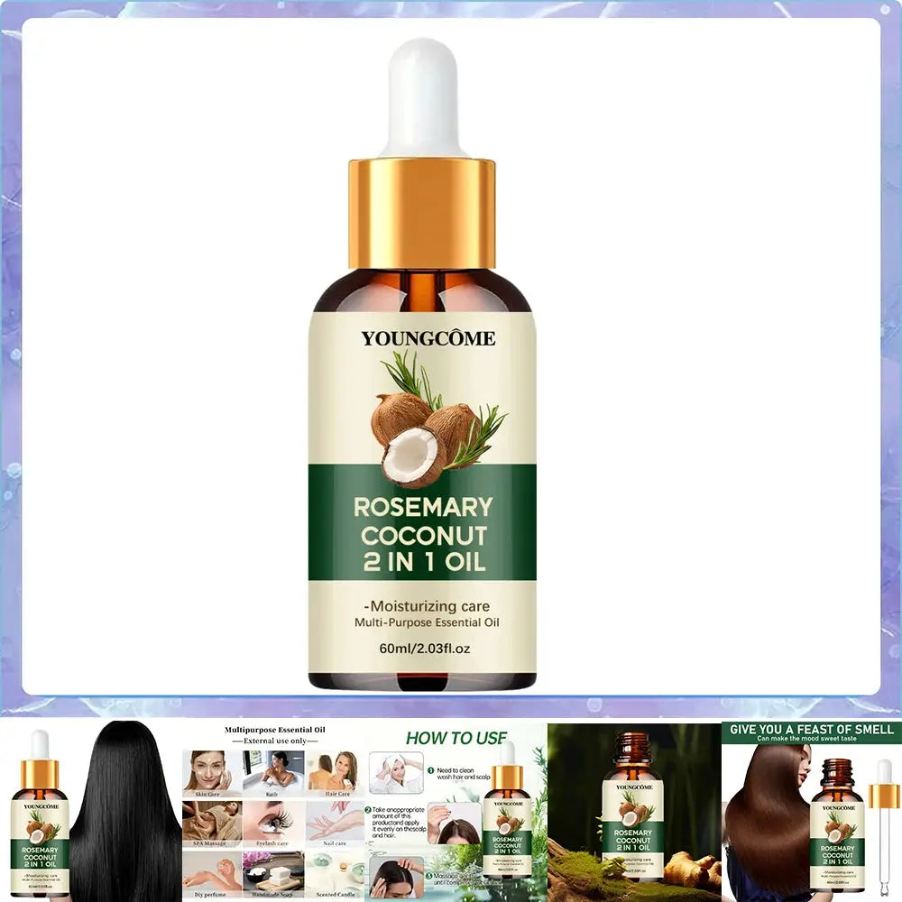 Rosemary Oil And Coconut Oil For Hair Loss Prevention Nourishes Strengthens Roots Scalp Treatment Hair Care