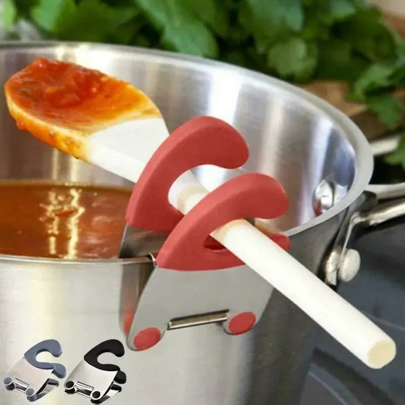 Pot Clip Holder Silicone Anti Scald Grip For Spoon Spatula Utensils